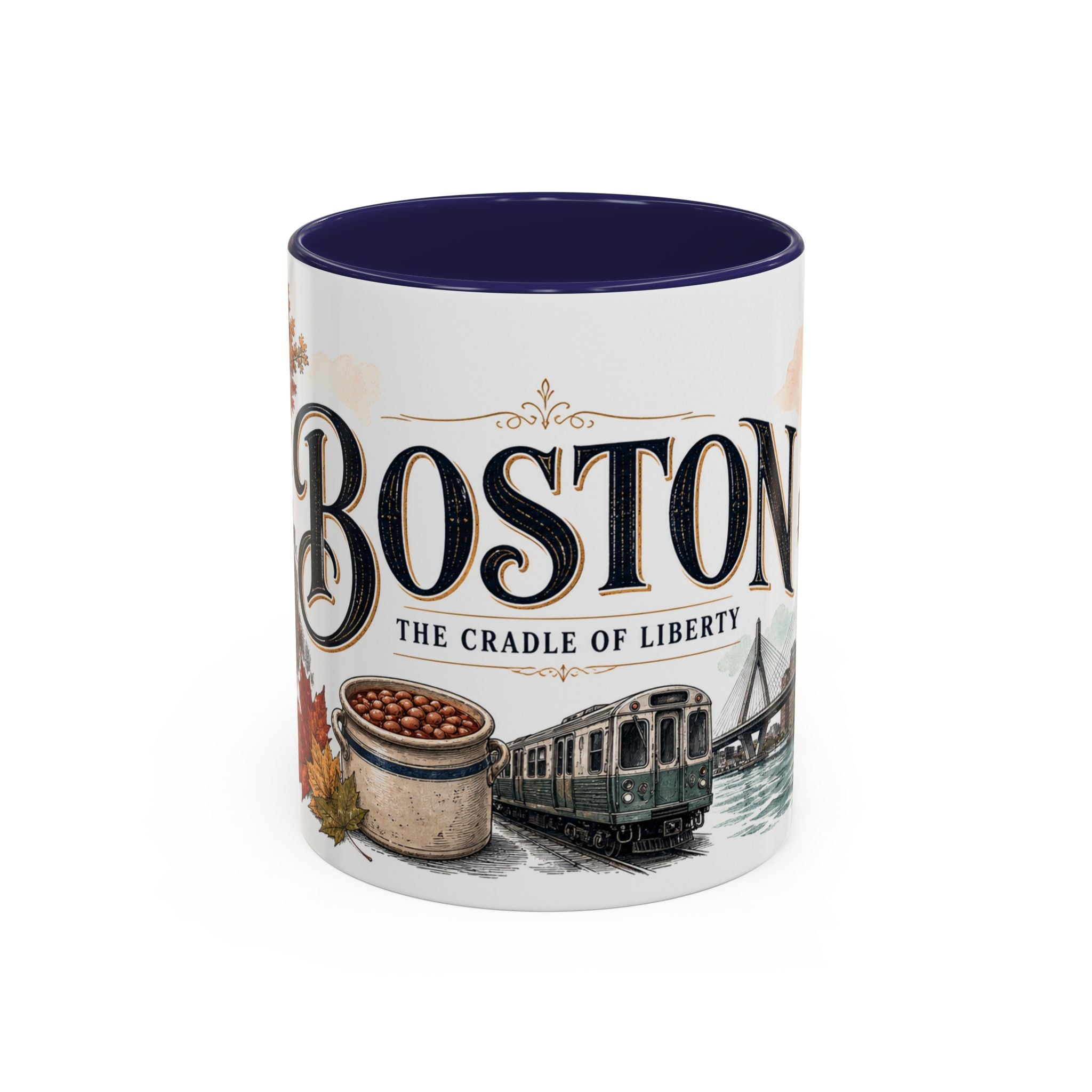 Boston Coffee Mug | United States Travel Souvenir | Vintage Illustrated City Gift | 11 oz 15 oz Accent Mug