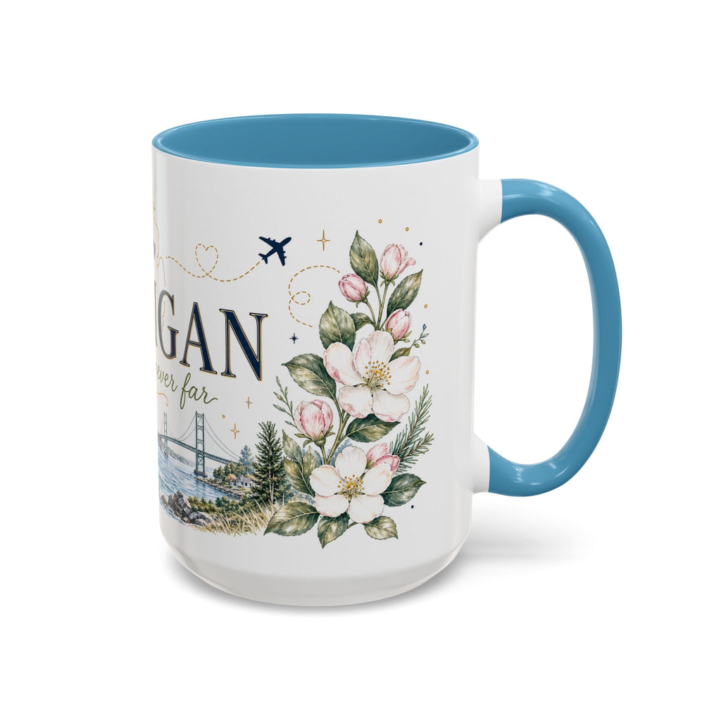 Michigan State Map Mug | Botanical Accents, Lakes Art | Homesick Gift