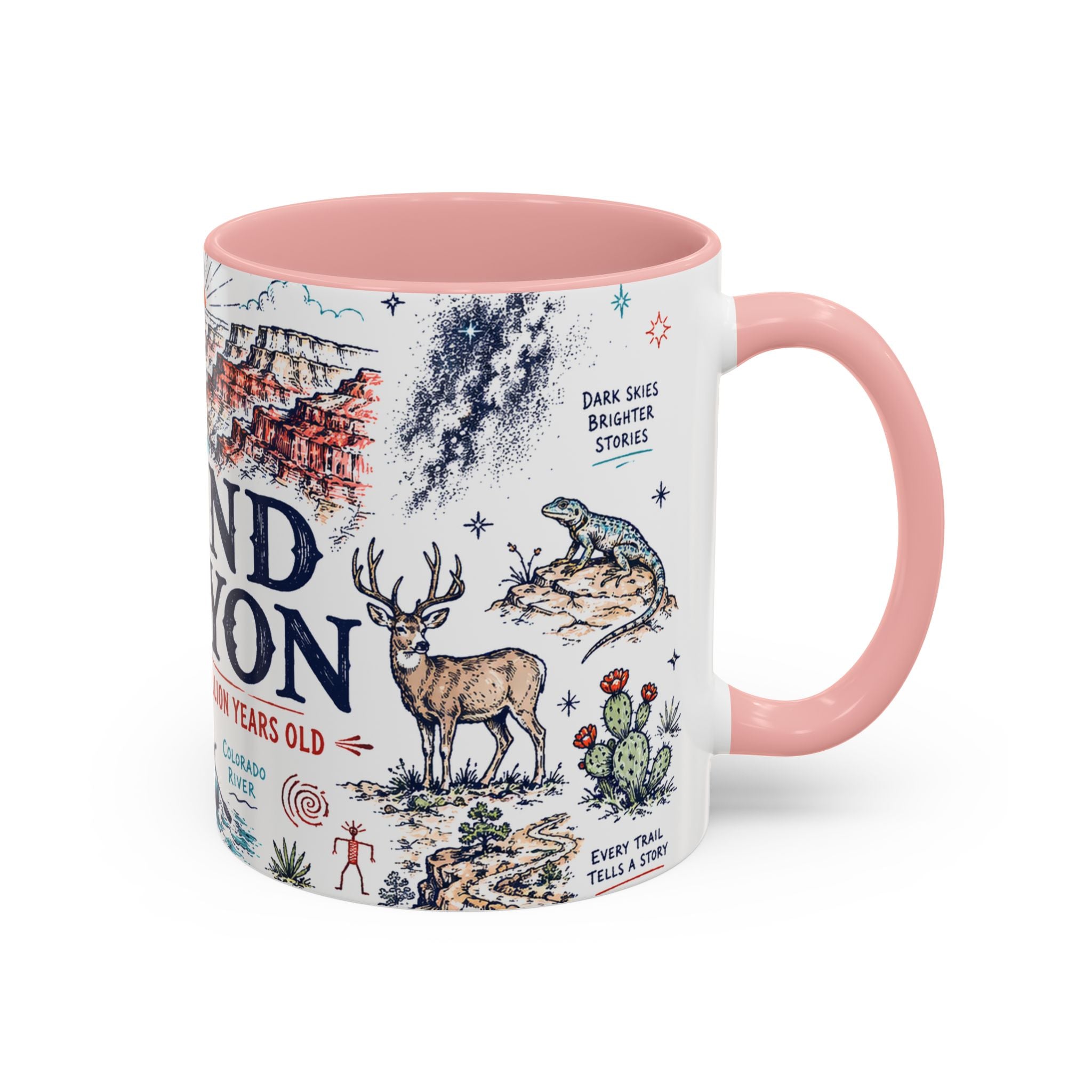 Grand Canyon National Park Coffee Mug | Hiking Camping Nature Gift | Accent Color Ceramic 11oz 15oz