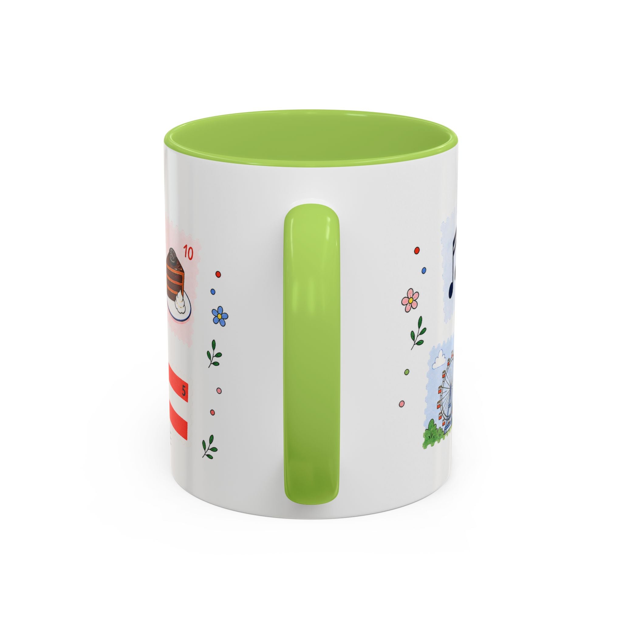 Vienna Coffee Mug | Postage Stamp Collage Mug | Travel Souvenir Accent Cup 11oz 15oz