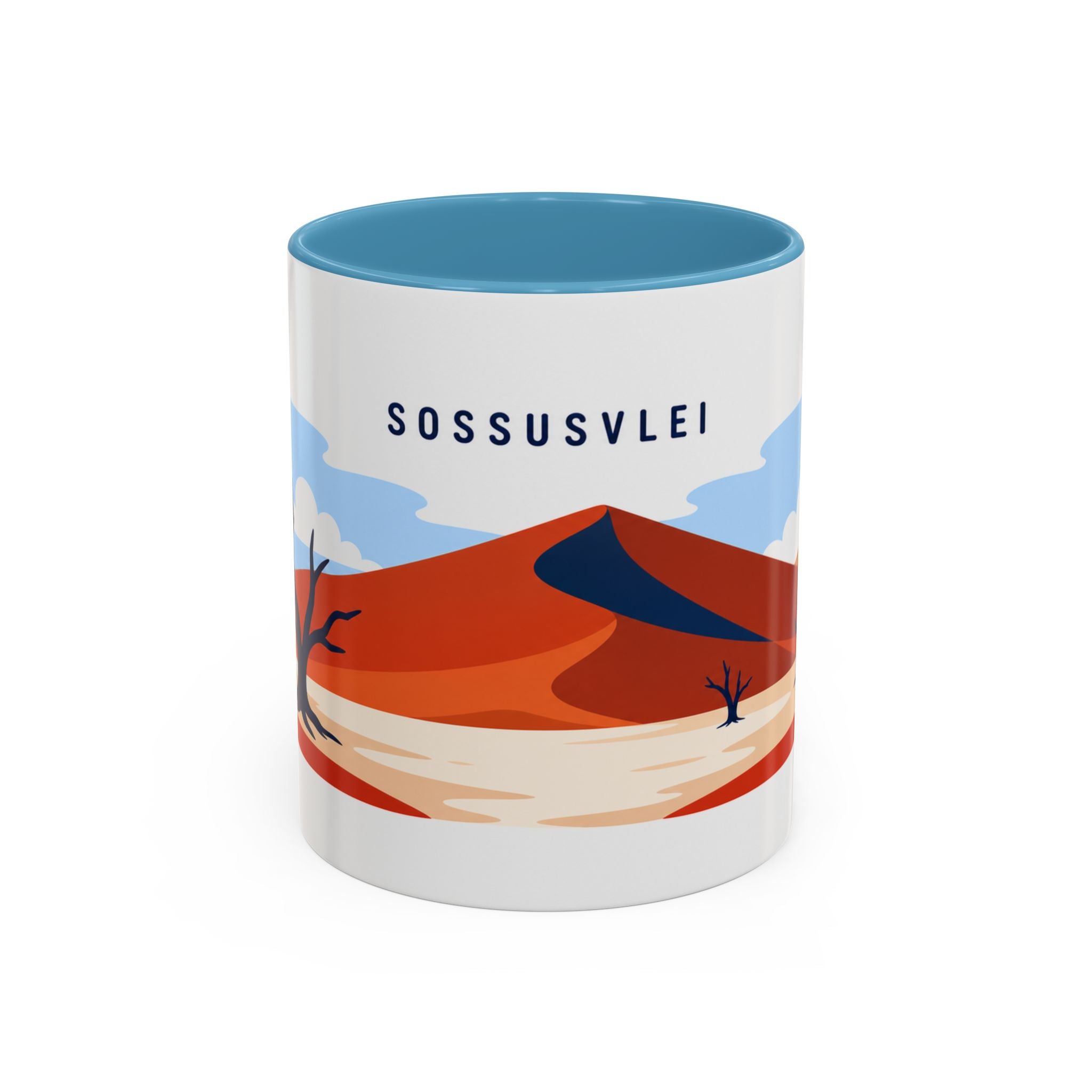Sossusvlei Coffee Mug | Travel Destination Souvenir Gift | Accent Color Ceramic 11oz 15oz