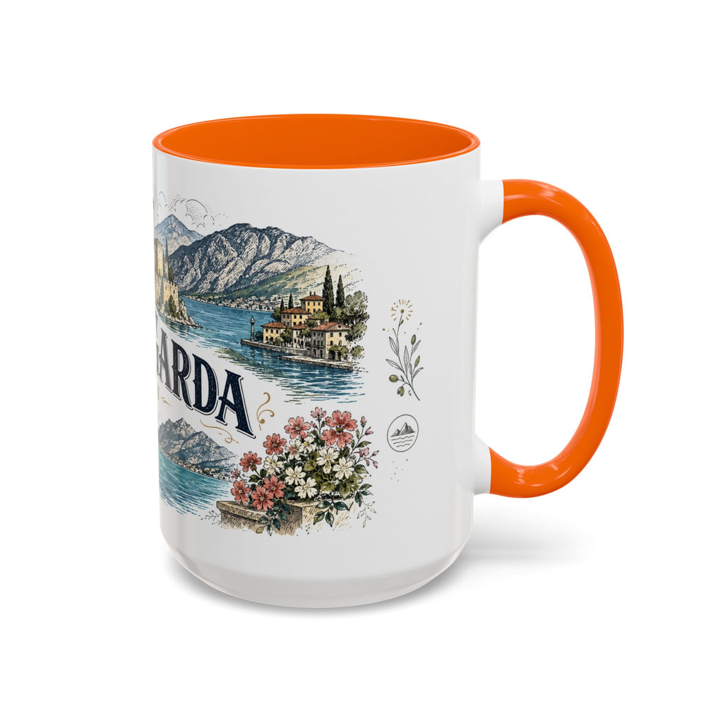 Lake Garda Mug, Italy Travel Souvenir, Bucket List Gift, Accent Ceramic Coffee Mug 11oz 15oz