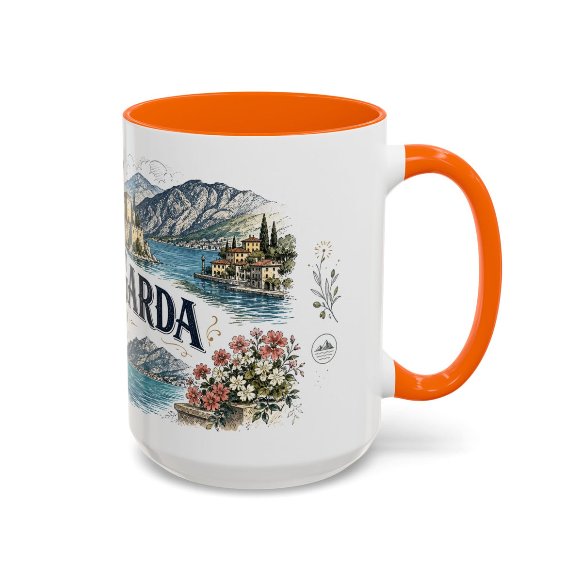 Lake Garda Mug, Italy Travel Souvenir, Bucket List Gift, Accent Ceramic Coffee Mug 11oz 15oz