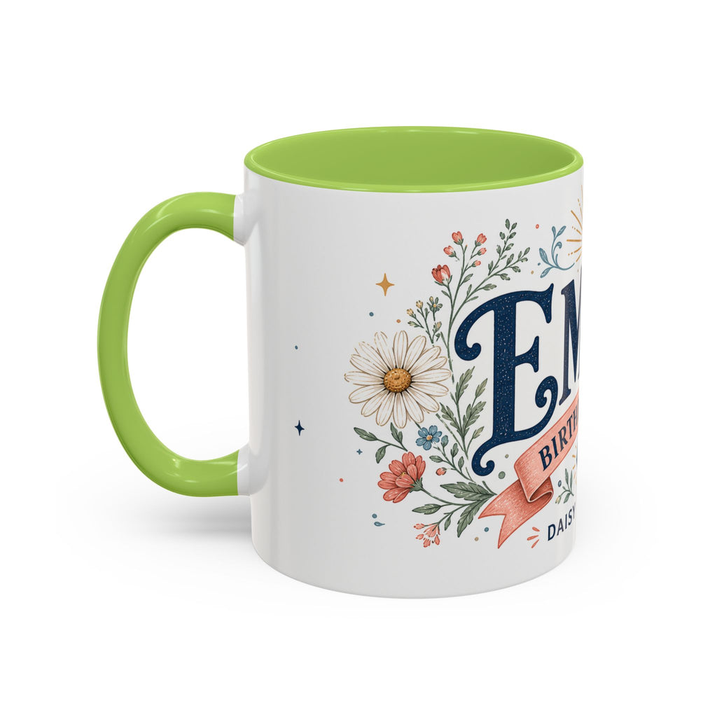 Personalized Name Birth Month Mug | Birth Flower Stone Birthday Gift | 11oz 15oz