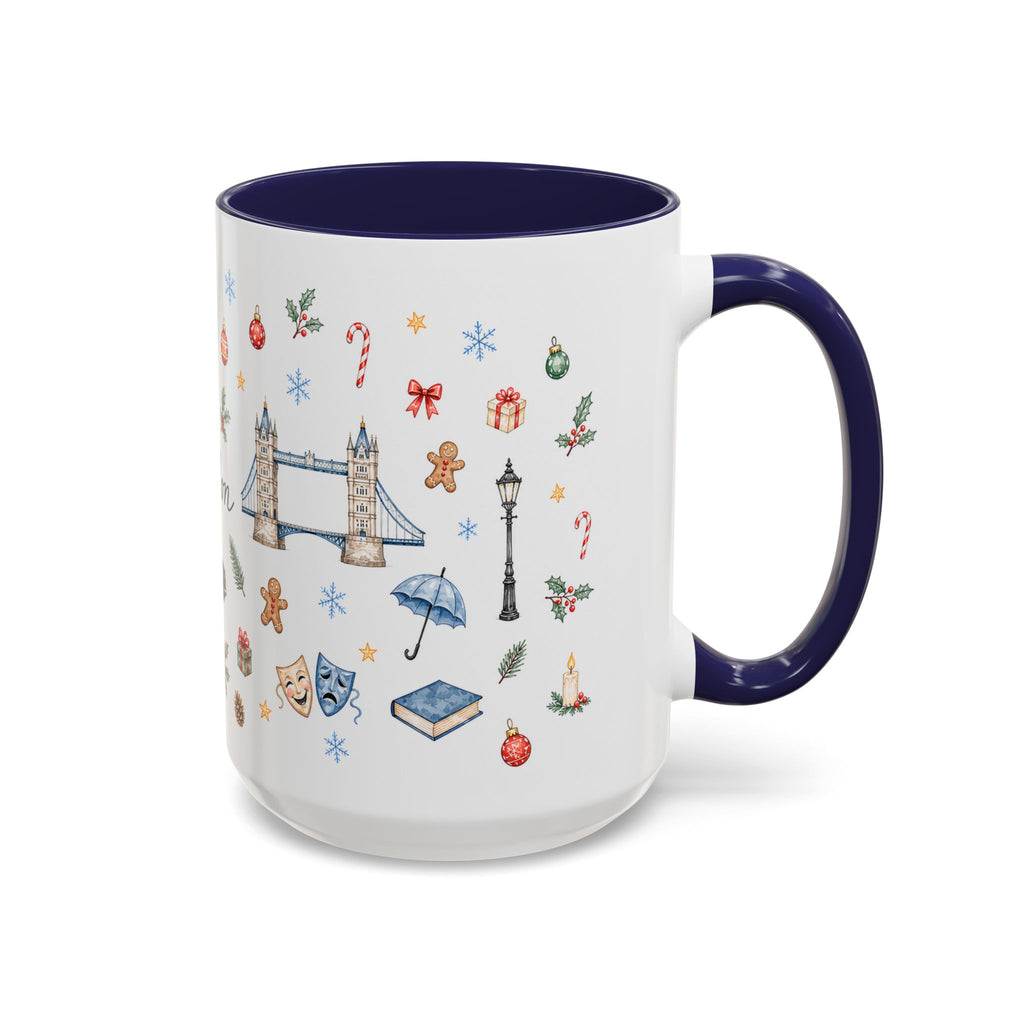 London Christmas Mug | Watercolor City Souvenir, Travel Memories, Ceramic Coffee Cup