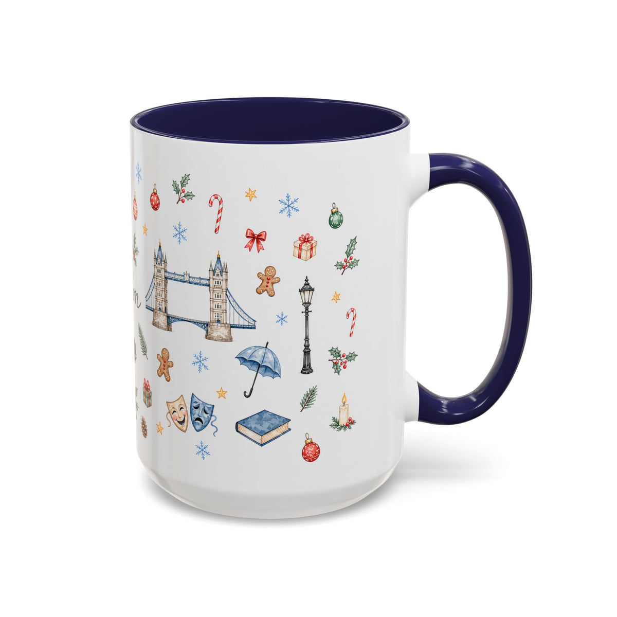 London Christmas Mug | Watercolor City Souvenir, Travel Memories, Ceramic Coffee Cup