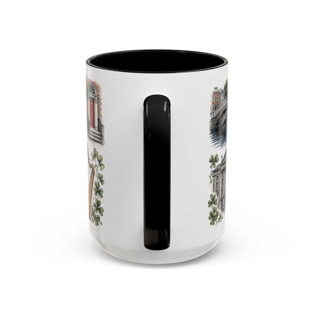 Dublin Coffee Mug | Ireland Travel Souvenir | Vintage Illustrated City Gift | 11 oz 15 oz Accent Mug