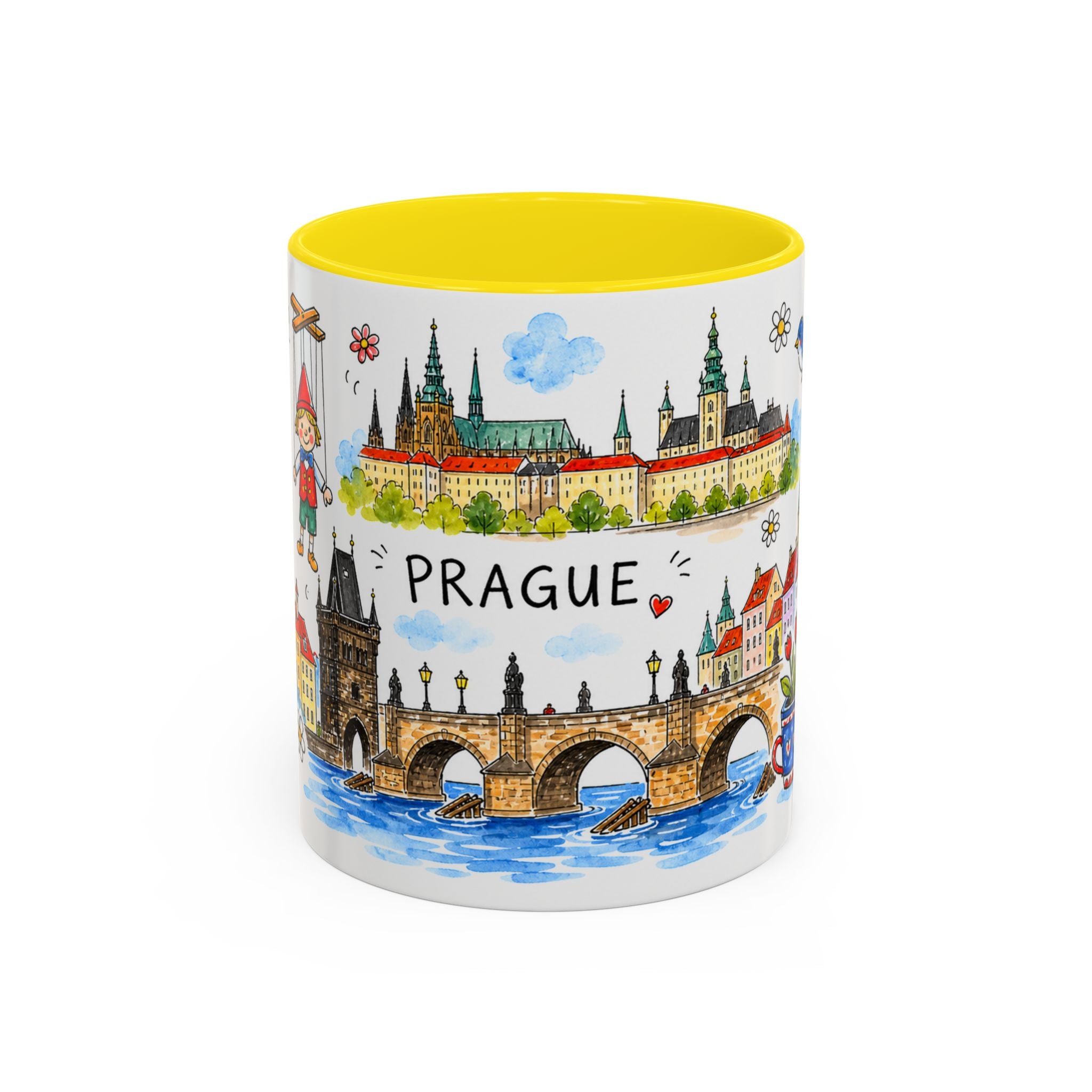 Prague Travel Mug | European City Souvenir Accent Coffee Mug | 11oz 15oz Ceramic Cup