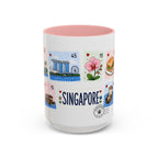 Singapore Coffee Mug | Postage Stamp Collage Mug | Travel Souvenir Accent Cup 11oz 15oz