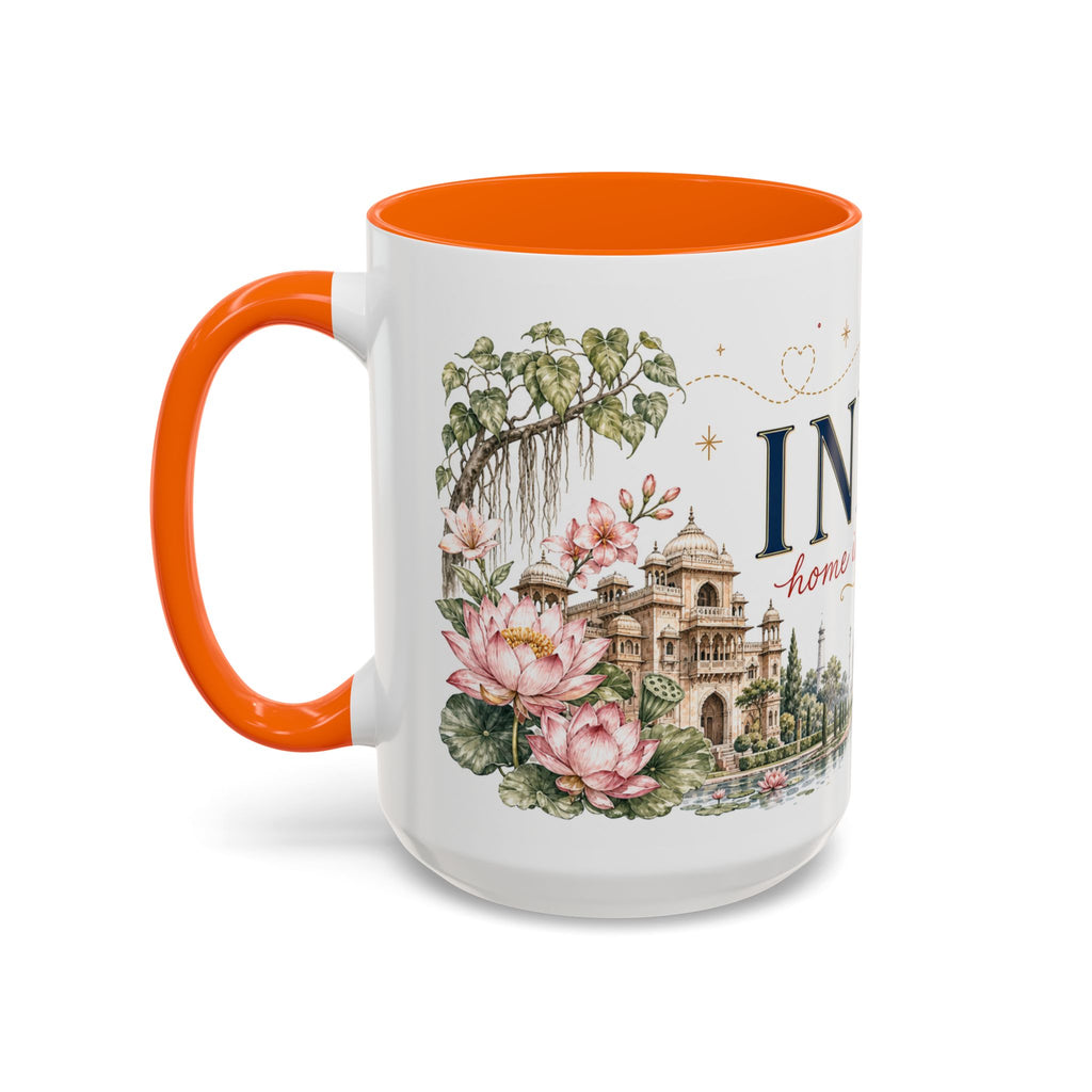 India Home Country Mug | Moving Away Gift | Long Distance Friendship | 11 oz 15 oz Accent Mug
