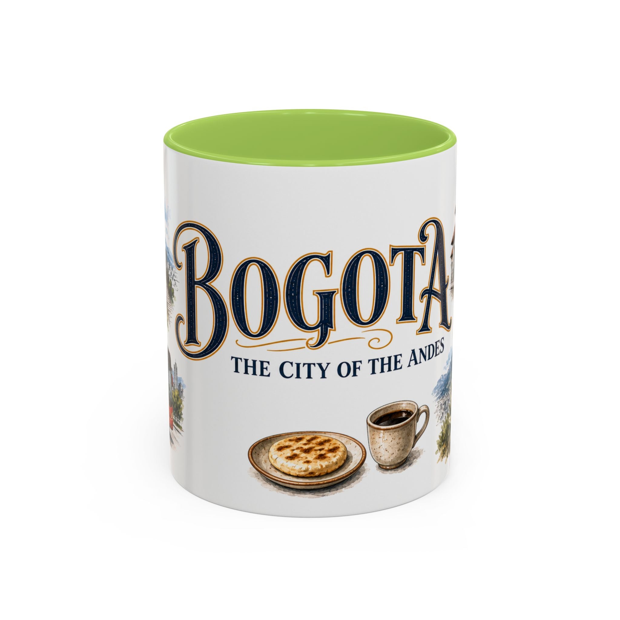 Bogota Coffee Mug | Colombia Travel Souvenir | Vintage Illustrated City Gift | 11 oz 15 oz Accent Mug