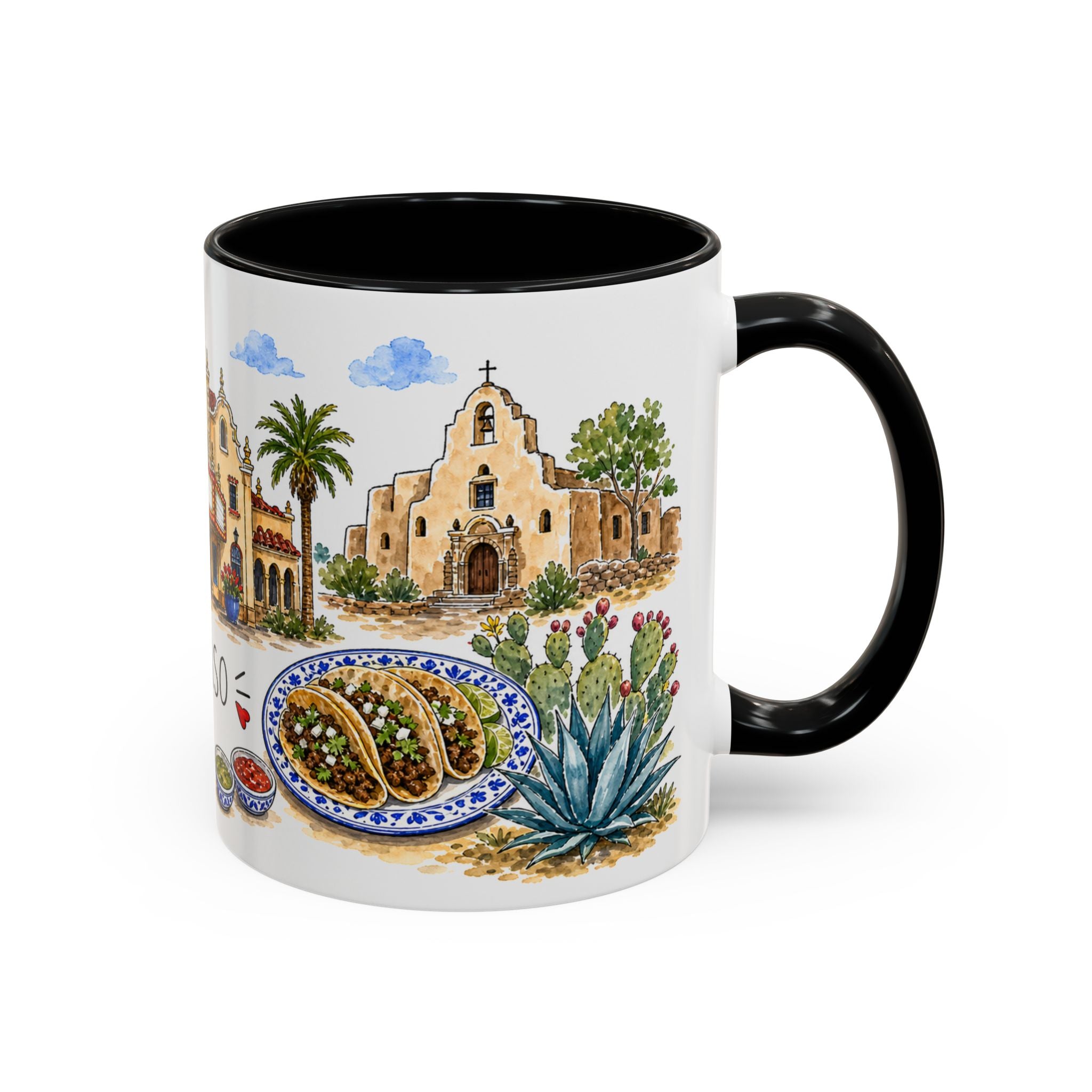 El Paso Illustrated Travel Mug | City Souvenir Accent Coffee Mug | 11oz 15oz Ceramic Cup
