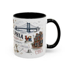 Philadelphia Coffee Mug | Pennsylvania Souvenir City Gift | Accent Color Ceramic 11oz 15oz