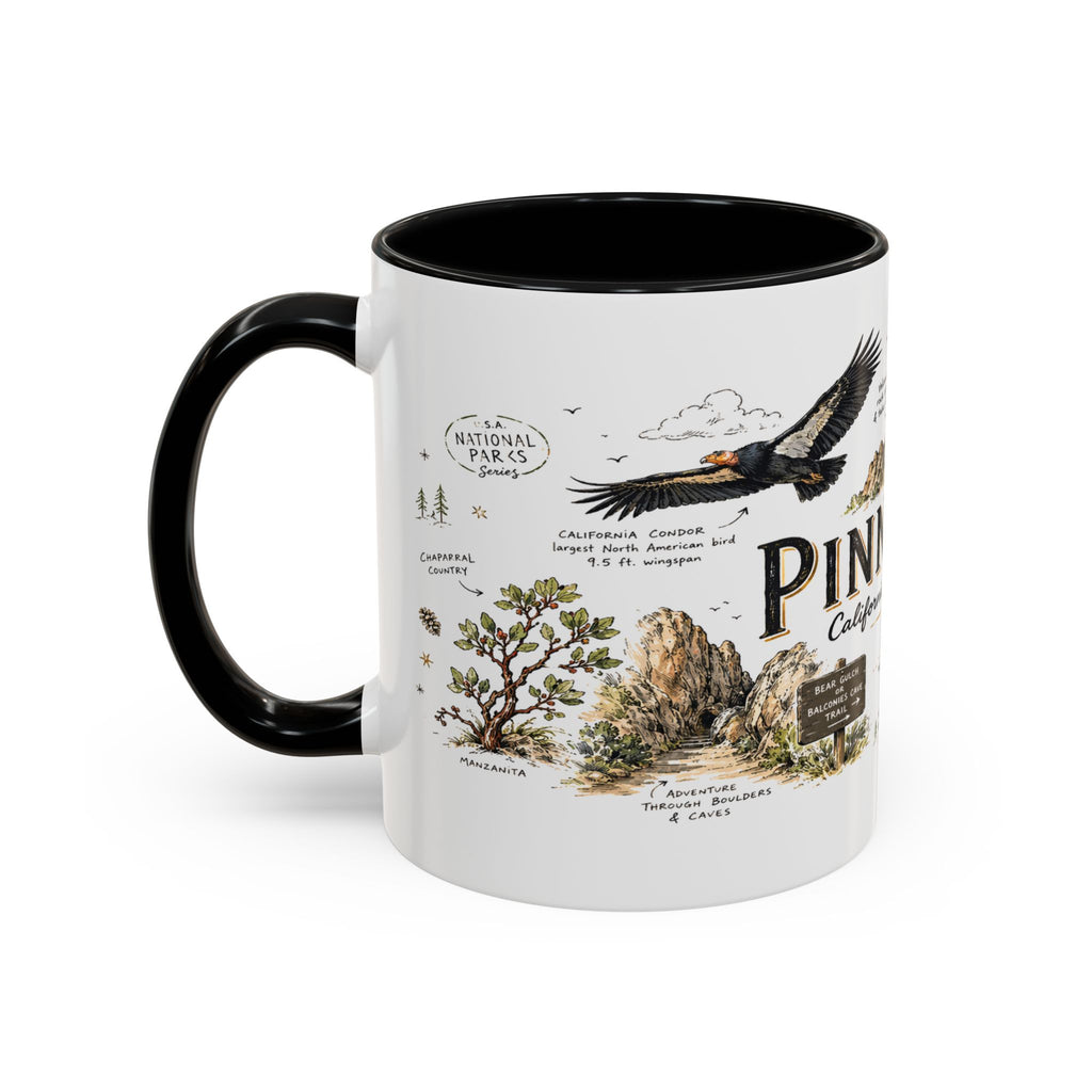 Pinnacles National Park Coffee Mug | California Rock Climbing Condor Gift | Accent Color Ceramic 11oz 15oz