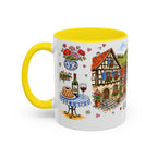 Eguisheim Illustrated Travel Mug | Alsace France Souvenir Accent Coffee Mug | 11oz 15oz Ceramic Cup