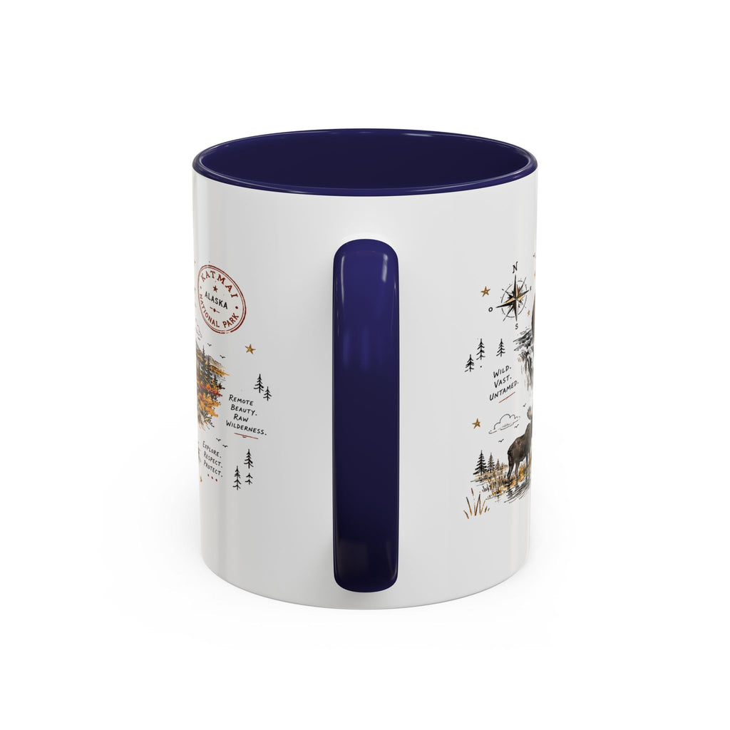 Katmai National Park Coffee Mug | Alaska Bear Watching Wildlife Gift | Accent Color Ceramic 11oz 15oz