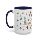 New York City Christmas Mug | Watercolor City Souvenir | Ceramic Coffee Cup