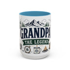 Grandpa The Legend Coffee Mug | Gift From Grandkids | Accent Color Ceramic 11oz 15oz