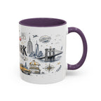 New York City Coffee Mug | New York Souvenir Travel Gift | Accent Color Ceramic 11oz 15oz