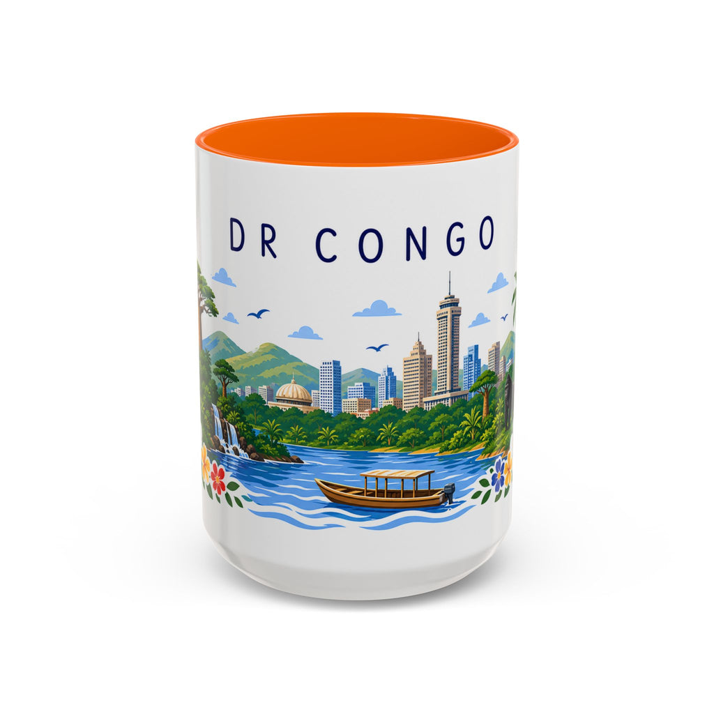 DR Congo Coffee Mug | Travel Souvenir Accent Mug | Place Gift Ceramic Cup 11oz 15oz