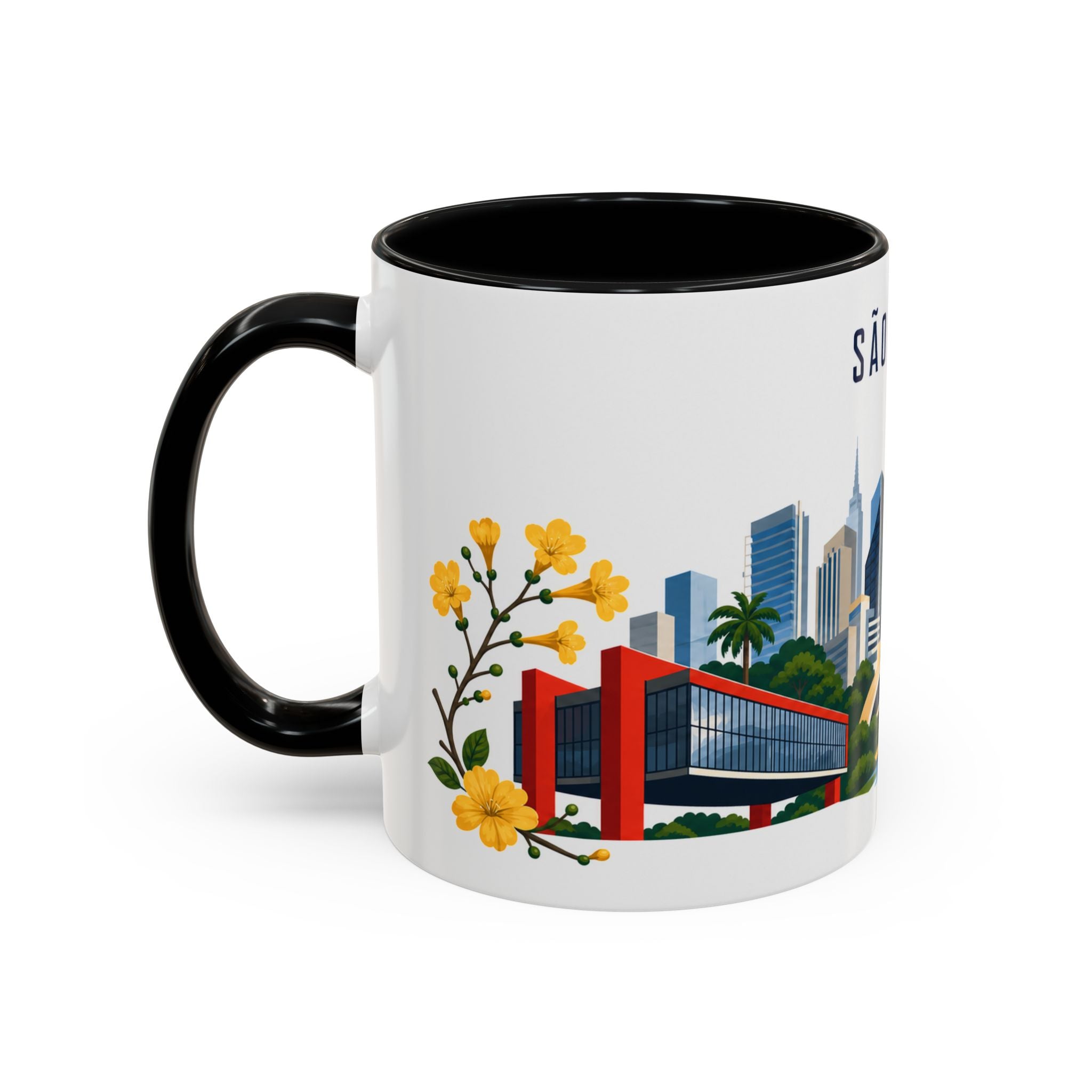 São Paulo Coffee Mug | Brazil Travel Souvenir | Porcelain Decal City Gift | 11oz 15oz Accent Mug