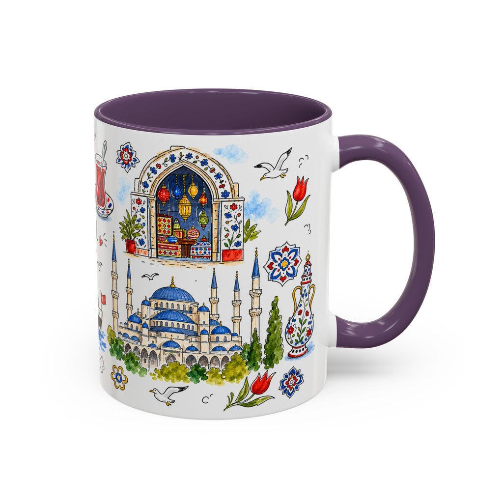 Istanbul Travel Mug | European City Souvenir Accent Coffee Mug | 11oz 15oz Ceramic Cup