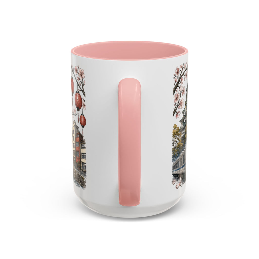 Osaka Coffee Mug | Japan Travel Souvenir | Vintage Illustrated City Gift | 11 oz 15 oz Accent Mug