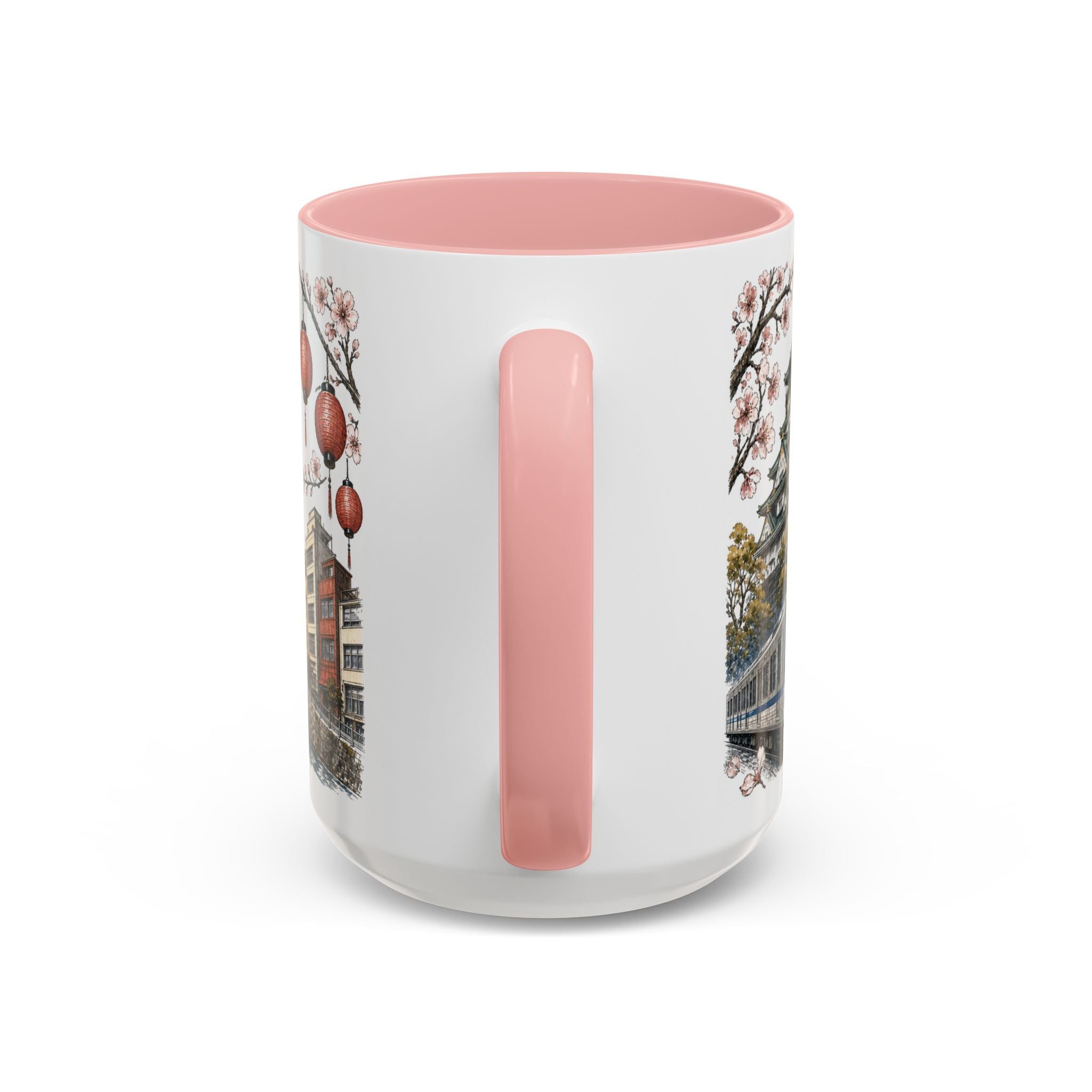 Osaka Coffee Mug | Japan Travel Souvenir | Vintage Illustrated City Gift | 11 oz 15 oz Accent Mug
