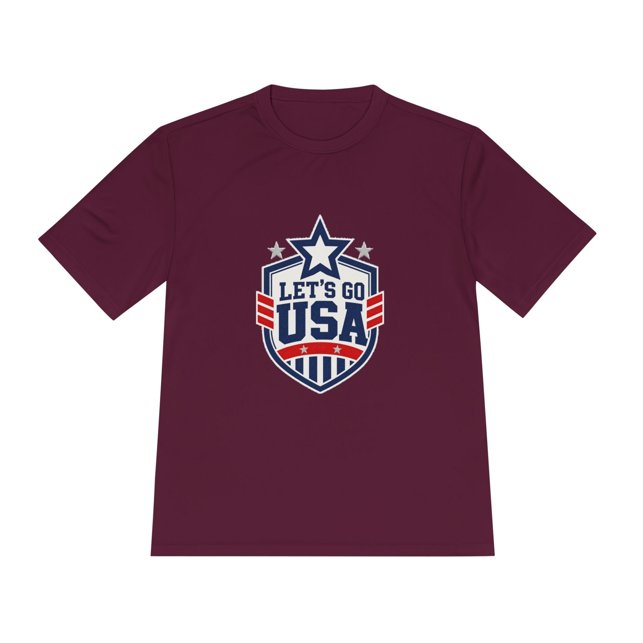 United States Soccer T Shirt, Let's Go USA Fan Tee, Moisture Wicking Sport Shirt