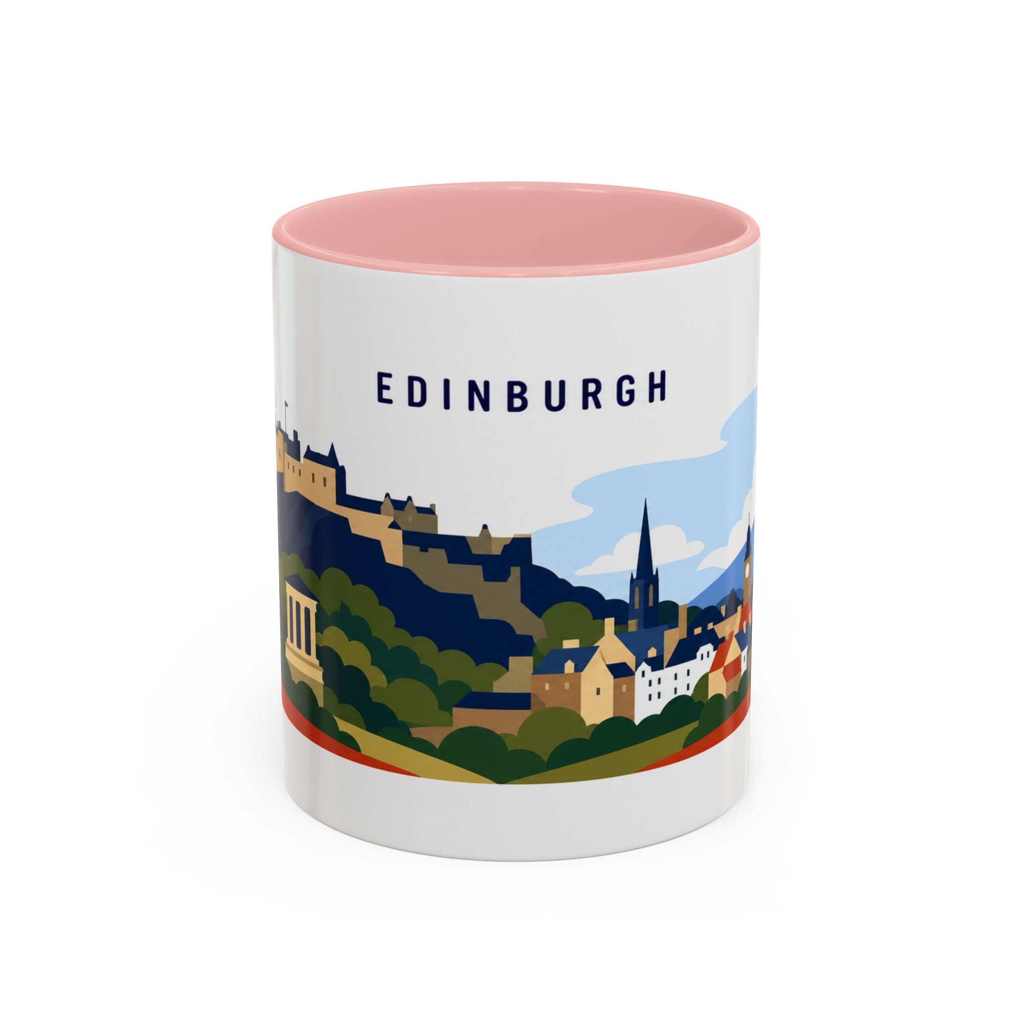Edinburgh Coffee Mug | Travel Destination Souvenir Gift | Accent Color Ceramic 11oz 15oz