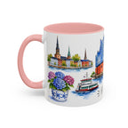 Hamburg Illustrated Travel Mug | City Souvenir Accent Coffee Mug | 11oz 15oz Ceramic Cup