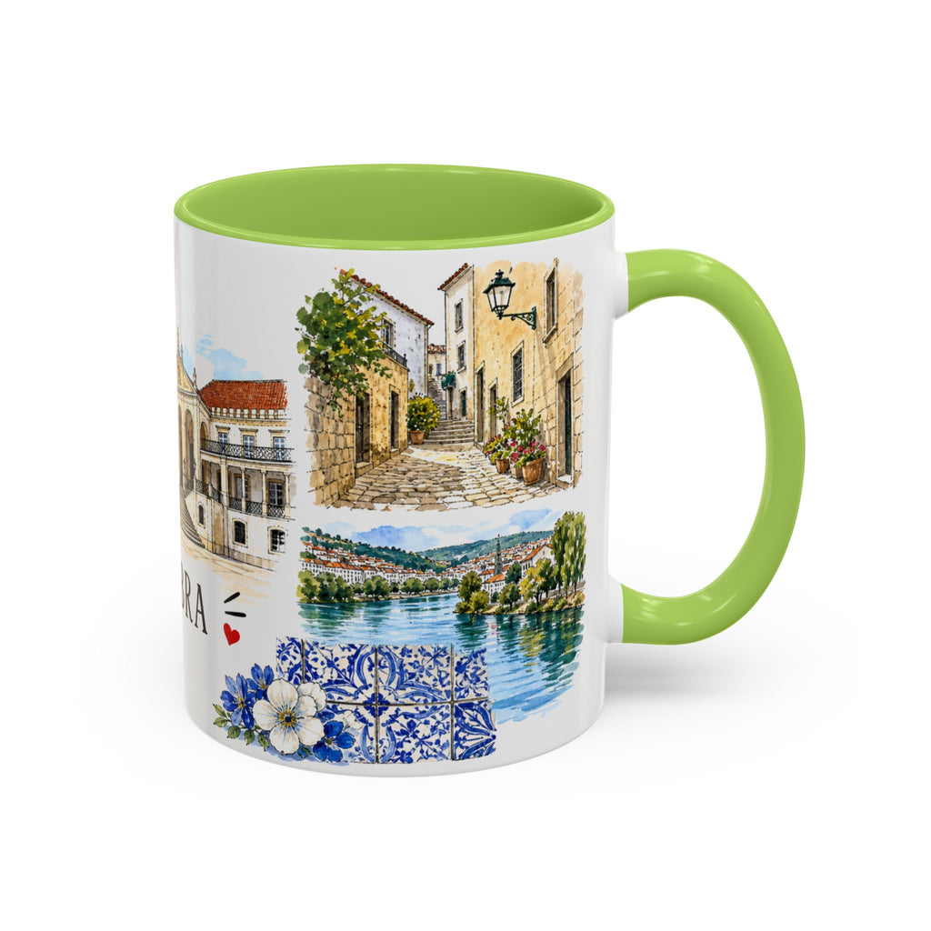 Coimbra Illustrated Travel Mug | City Souvenir Accent Coffee Mug | 11oz 15oz Ceramic Cup