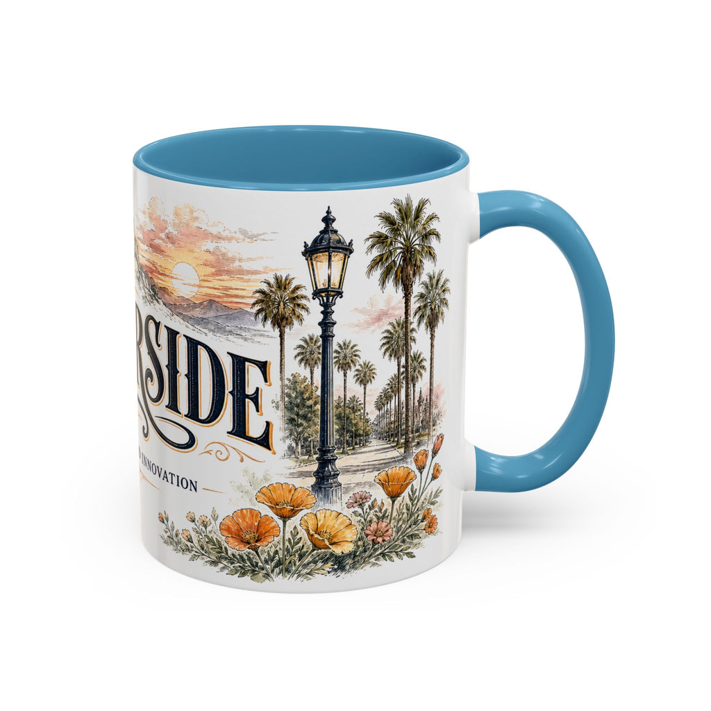 Riverside Coffee Mug | United States Travel Souvenir | Vintage Illustrated City Gift | 11 oz 15 oz Accent Mug