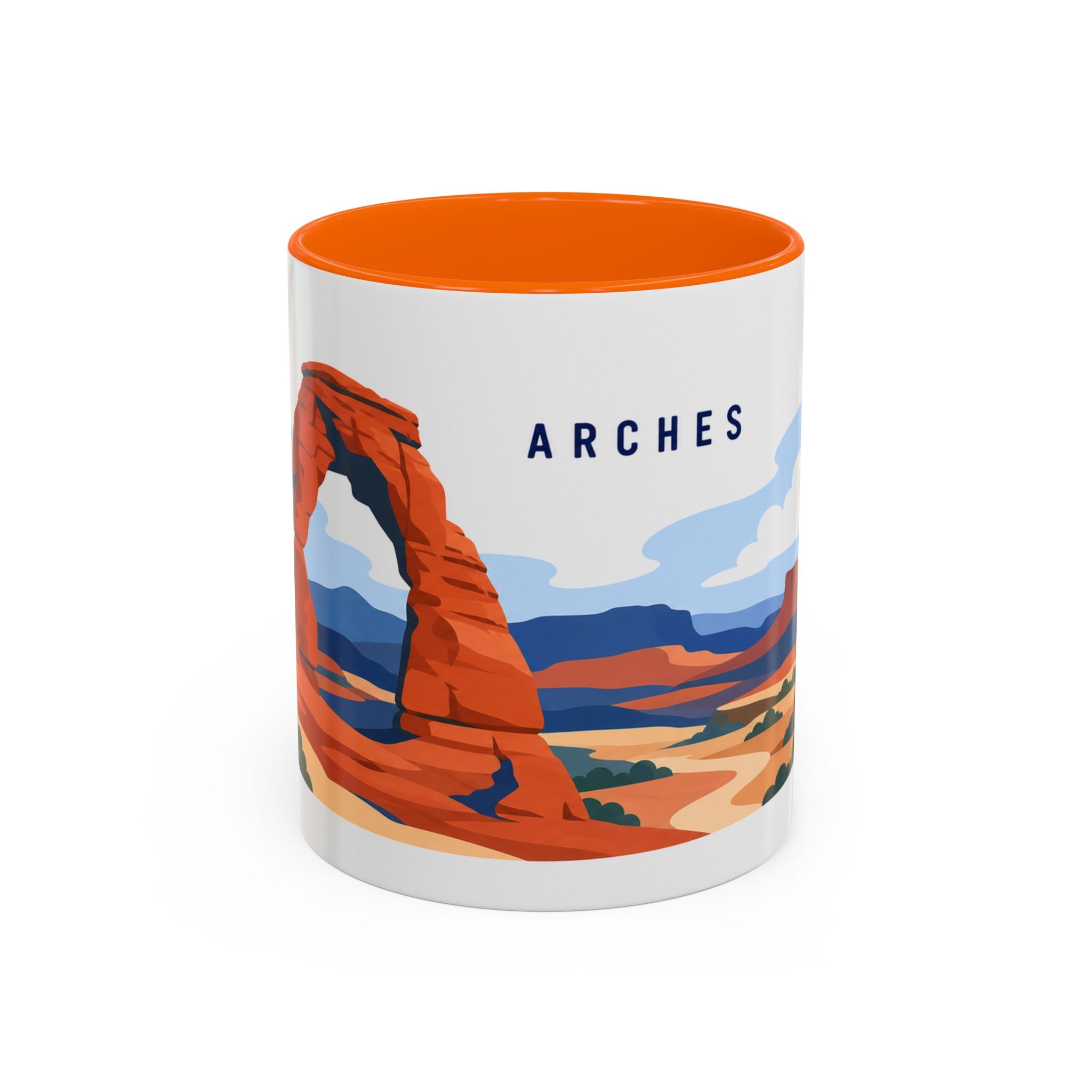 Arches National Park Coffee Mug | Solid Color Block Park Souvenir | 11oz 15oz Accent Mug