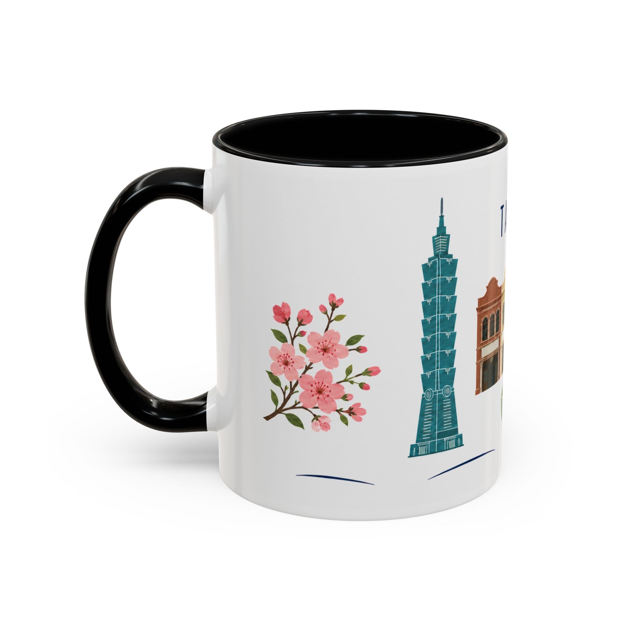 Taipei Coffee Mug | Taiwan Travel Souvenir | Porcelain Decal City Gift | 11oz 15oz Accent Mug