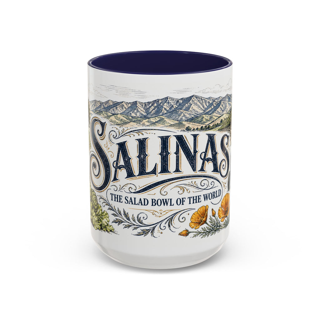 Salinas Coffee Mug | United States Travel Souvenir | Vintage Illustrated City Gift | 11 oz 15 oz Accent Mug