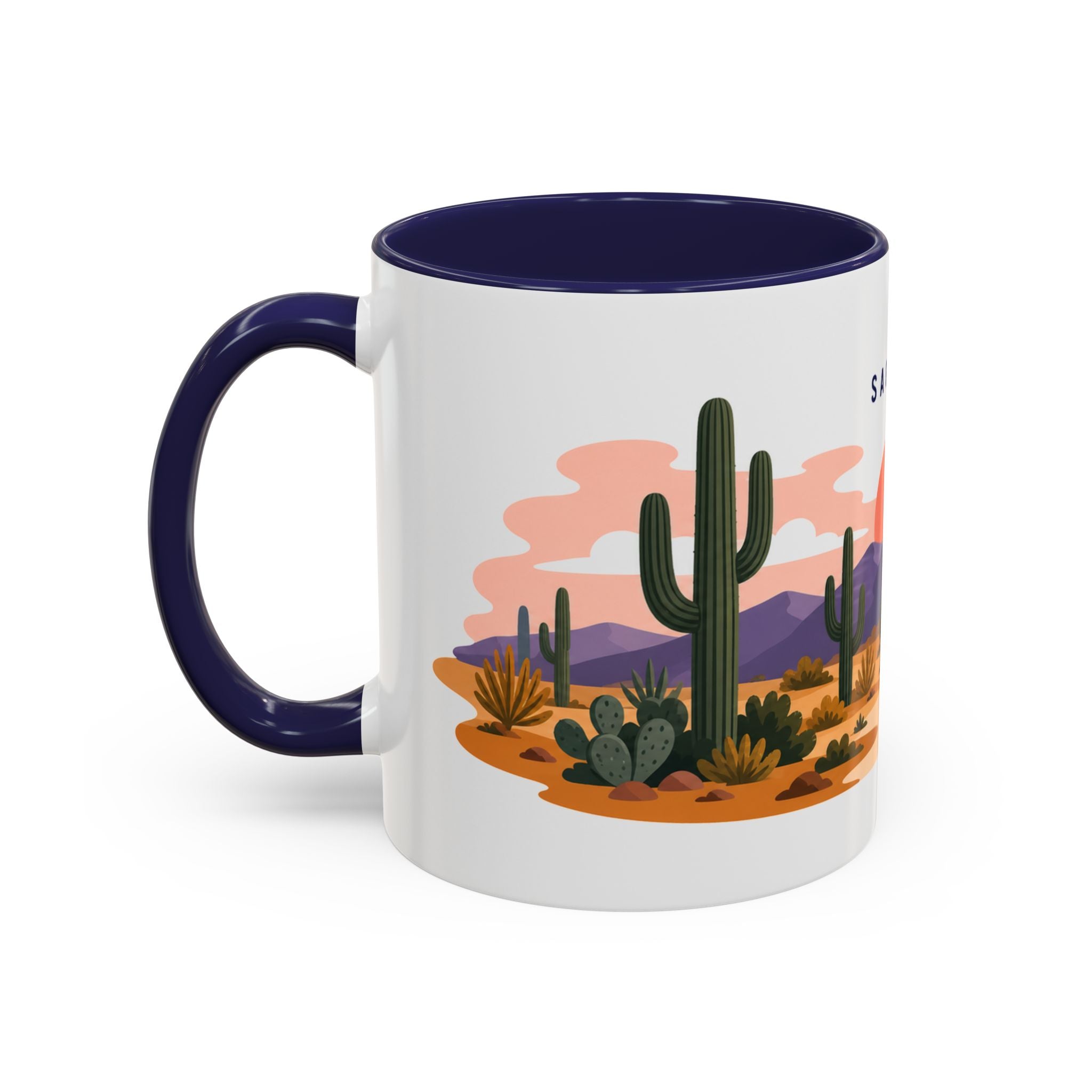Saguaro National Park Coffee Mug | Solid Color Block Park Souvenir | 11oz 15oz Accent Mug