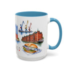 Hamburg Illustrated Travel Mug | City Souvenir Accent Coffee Mug | 11oz 15oz Ceramic Cup