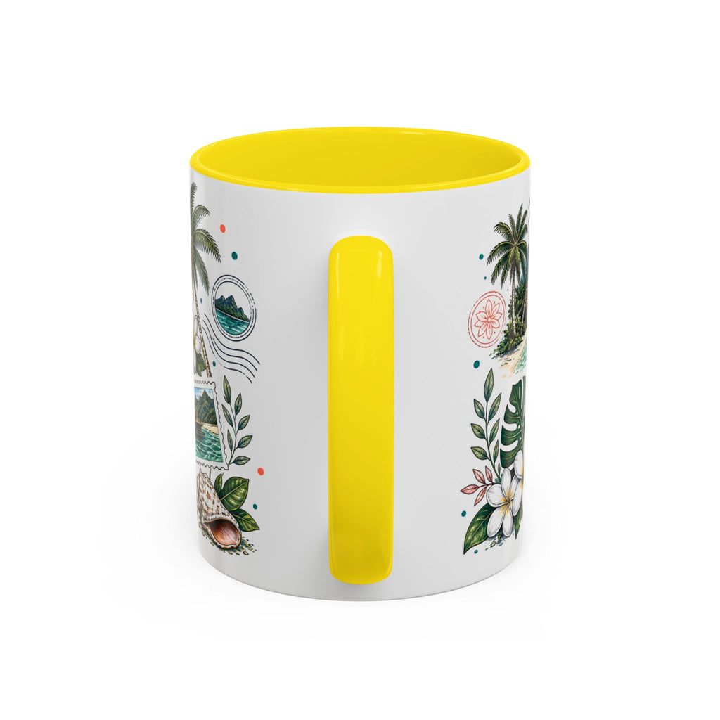 Tahiti Coffee Mug | Travel Destination Souvenir Gift | Accent Color Ceramic 11oz 15oz