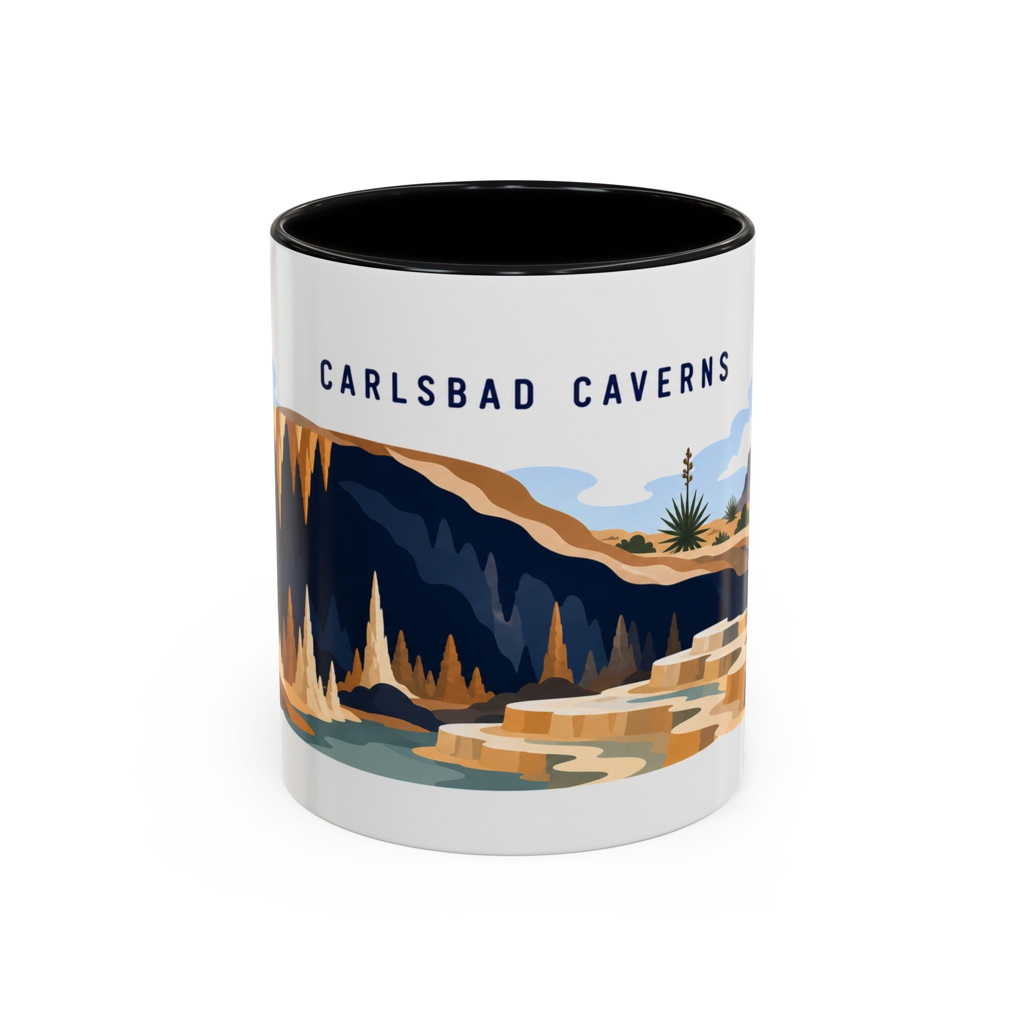 Carlsbad Caverns National Park Coffee Mug | Solid Color Block Park Souvenir | 11oz 15oz Accent Mug