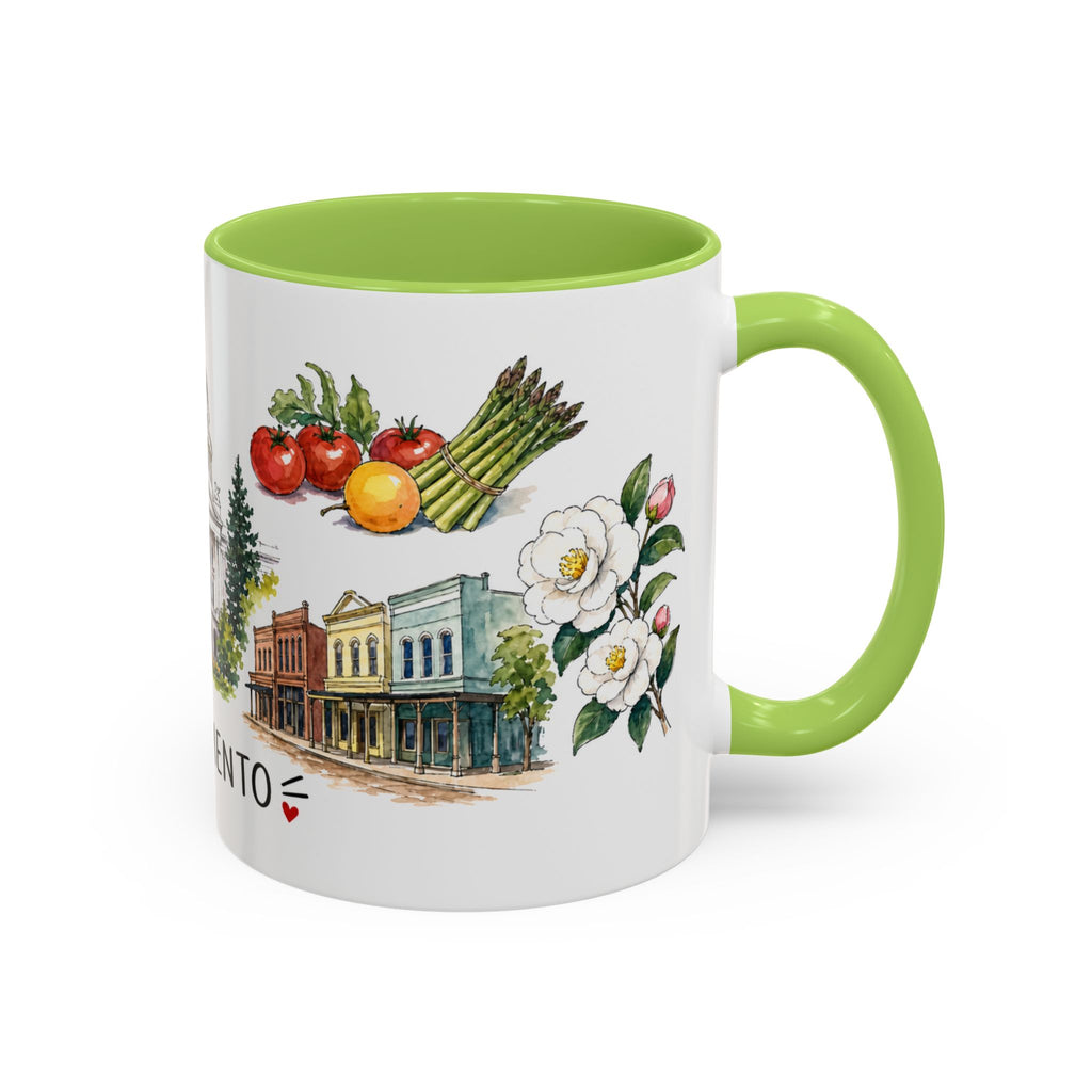 Sacramento Illustrated Travel Mug | City Souvenir Accent Coffee Mug | 11oz 15oz Ceramic Cup