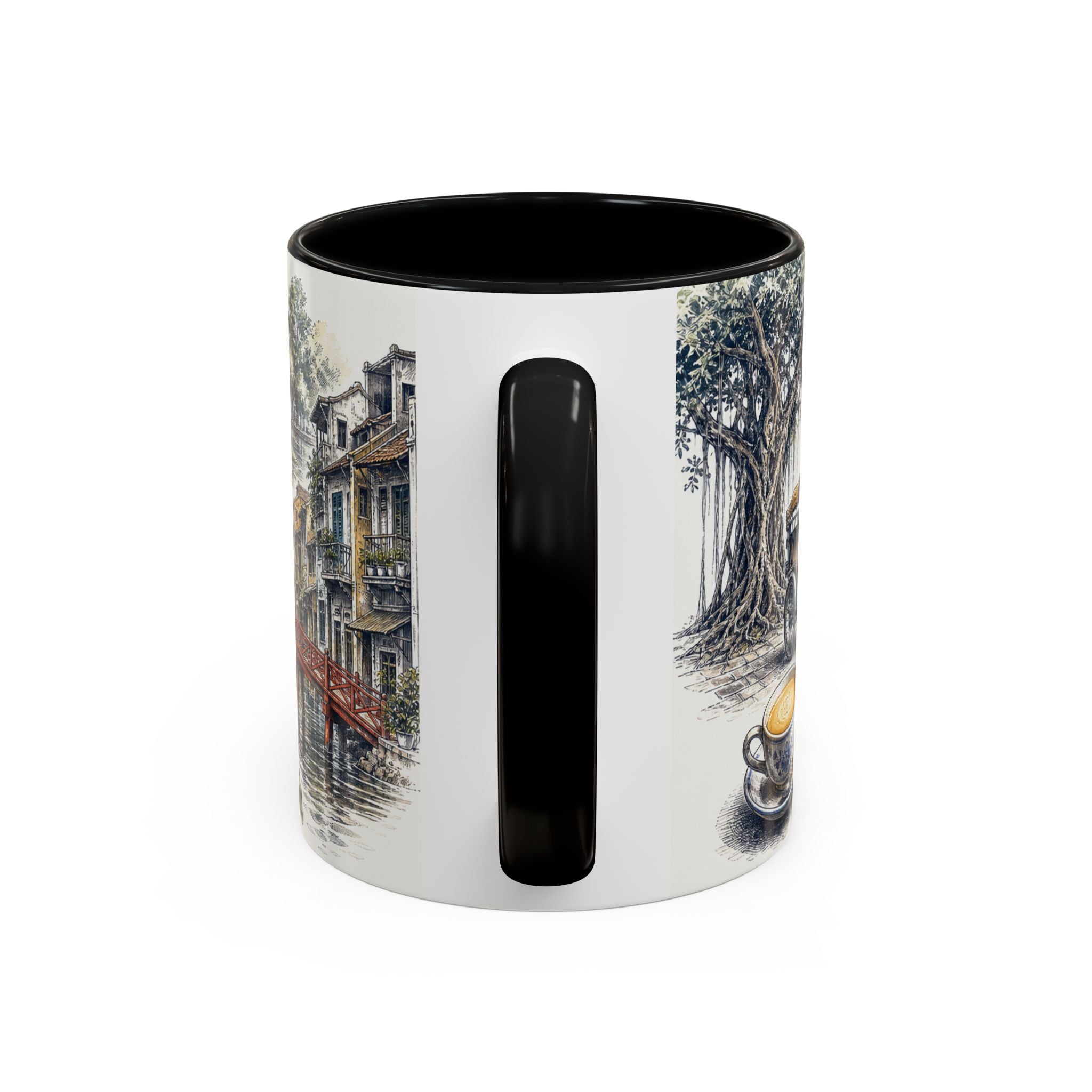 Hanoi Coffee Mug | Vietnam Travel Souvenir | Vintage Illustrated City Gift | 11 oz 15 oz Accent Mug