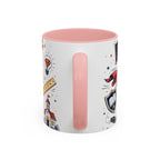 Super Teacher Coffee Mug | All Heroes Wear Capes Teacher Gift | Accent Color Ceramic 11oz 15oz