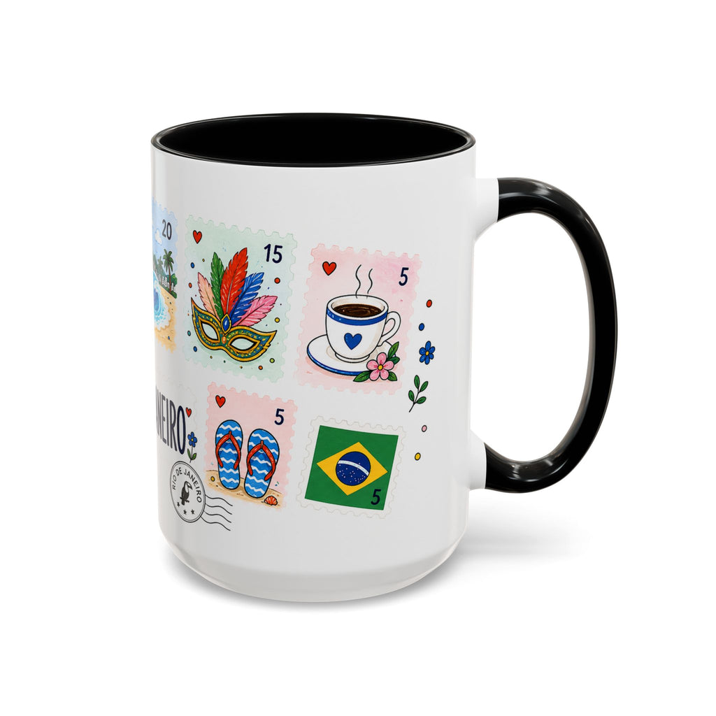 Rio de Janeiro Coffee Mug | Postage Stamp Collage Mug | Travel Souvenir Accent Cup 11oz 15oz