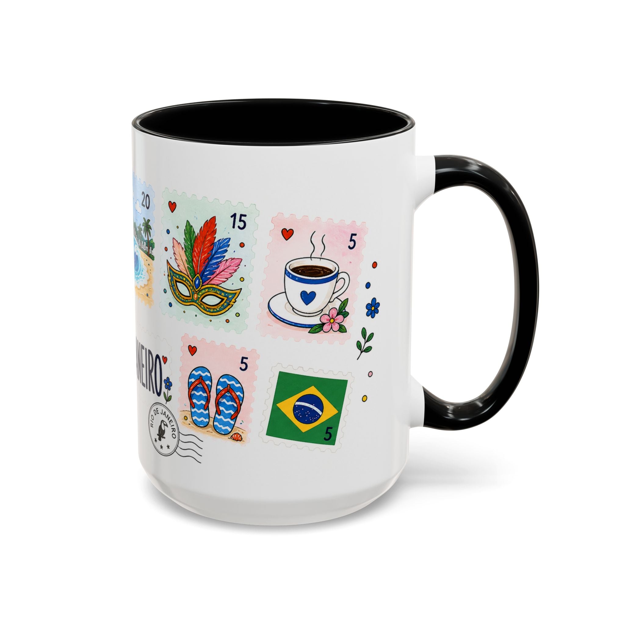Rio de Janeiro Coffee Mug | Postage Stamp Collage Mug | Travel Souvenir Accent Cup 11oz 15oz