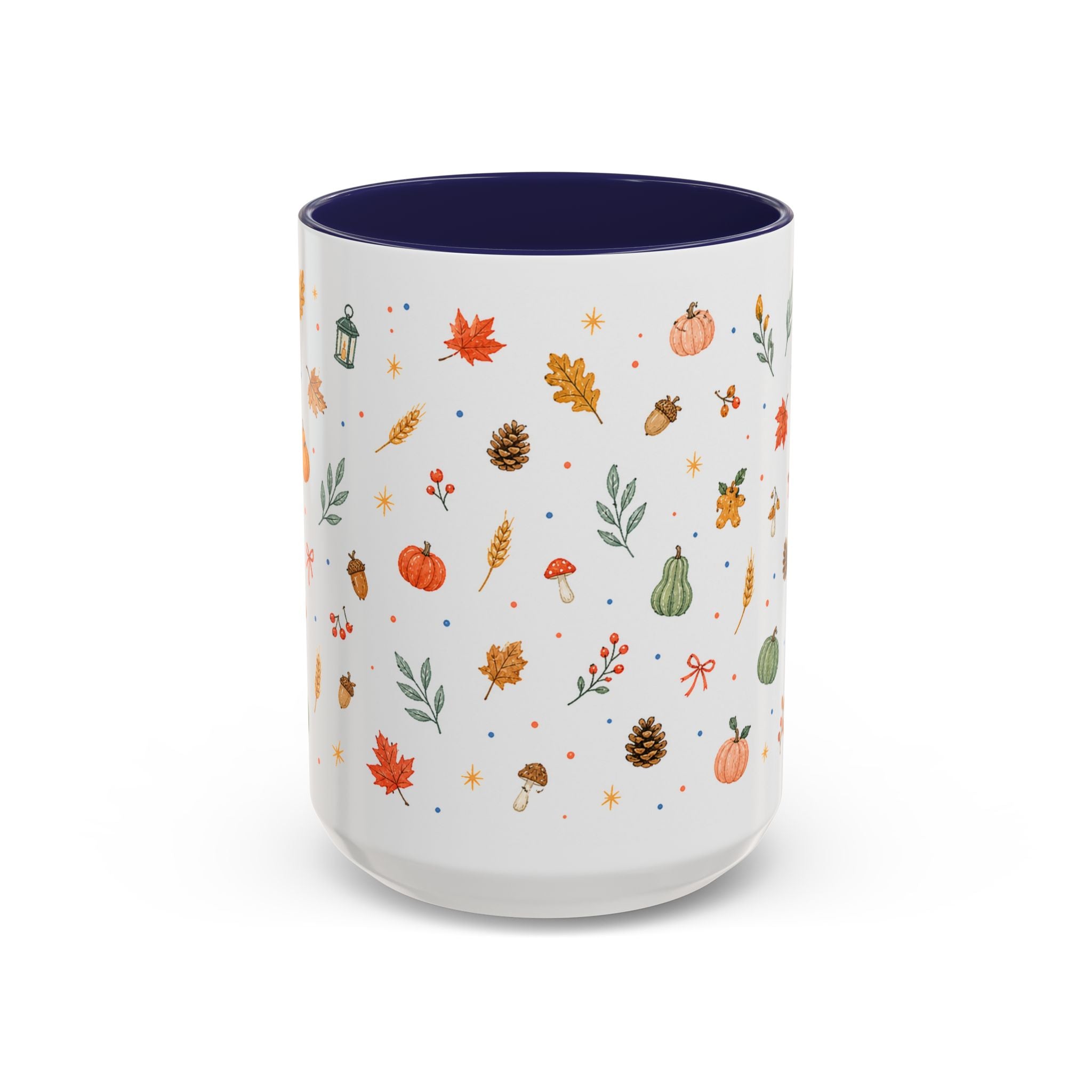 Thanksgiving Mug | Watercolor Autumn Harvest Gift | Pumpkin Leaf Accent Coffee Cup 11oz 15oz