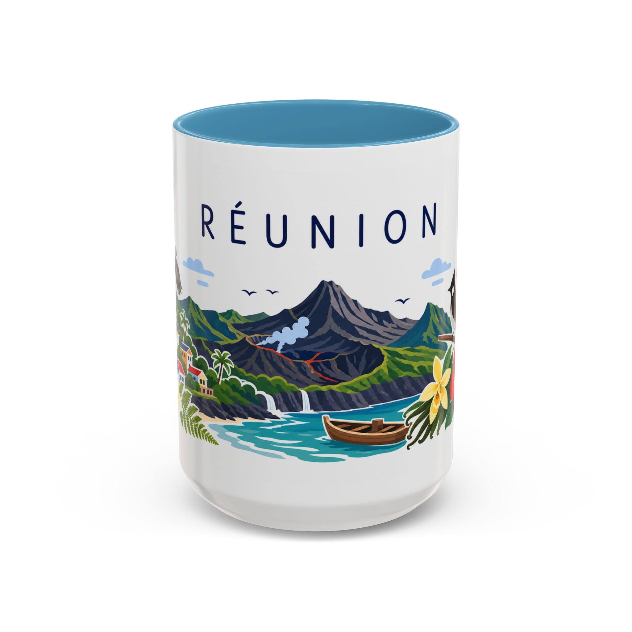 Réunion Coffee Mug | Travel Souvenir Accent Mug | Country Gift Ceramic Cup 11oz 15oz