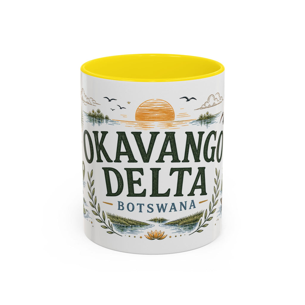 Okavango Delta Coffee Mug | Travel Destination Souvenir Gift | Accent Color Ceramic 11oz 15oz