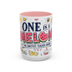One in a Melon Coffee Mug | Sweetest Teacher Appreciation Gift | Accent Color Ceramic 11oz 15oz