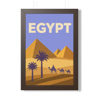 Egypt Pyramids Egypt Framed Poster | Vintage Travel Wall Art | Black Walnut White Frame | 16x24 20x30